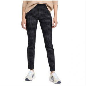 NWT Theory Galway Tech Skinny Leggings Women's Multi Plaid Side Zip size 6